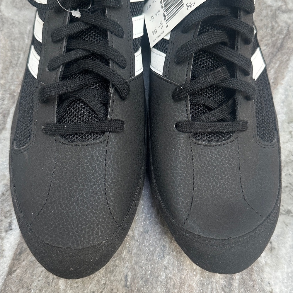 NWT Adidas HVC Wrestling Shoes Sneakers Black White Lightweight Grappling Sz 16 - Picture 5 of 10